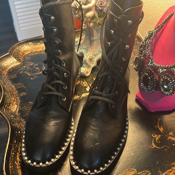 Black Studded Leather Boots 42. 11.5 US - Picture 5 of 16